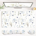 QiyI PU Leather Desk Mat Set, 4-in-1 Ergonomic Wrist Rest, Wildflowers by QIYI