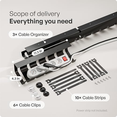 PAMO Cable Management Under Desk, Set of 3 - Black - Image 3