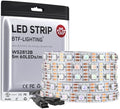 BTF-LIGHTING WS2812B IC RGB LED Strip,UL Listed,Pure Gold Wires,DC5V 16.4FT 300LED 5050SMD,Individually Addressable,Flexible for DIY Chasing Full Color Project,3M Tape,IP30(No Adapter or Controller) by BTF-LIGHTING