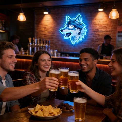 Wolf Neon Sign, UV Printed Wolf LED Wall Decor Light for Game Room - Image 6