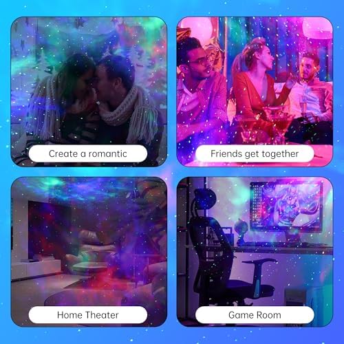 SFOUR Astronaut Galaxy Projector Night Light，Lights for Bedroom,Kids Room Decor Aesthetic, Adjustable Head Angle,Gift for Kids Adults Home Party Ceiling Decor，Christmas Gift - Image 6