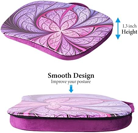 Lap Laptop Desk - Portable Lap Desk with Pillow Cushion, Fits up to 15.6 inch Laptop for Home Office Students Use as Computer Laptop Stand, Book Tablet(1-Purple Flower) - Image 5