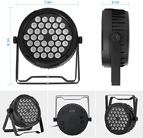 36W 36LEDs RGB Stage Par Lights by Remote DMX Control - 4Pack - Image 6