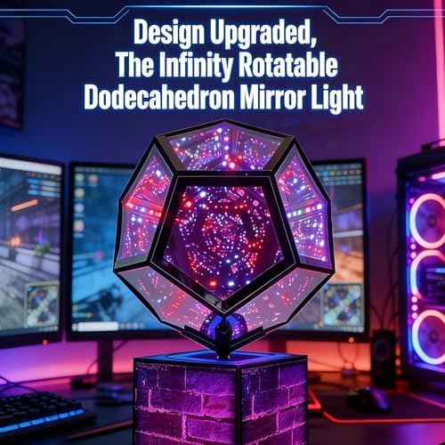 Rotatable Infinity Dodecahedron Mirror Light, RGBW Abyss Lamp - Image 2