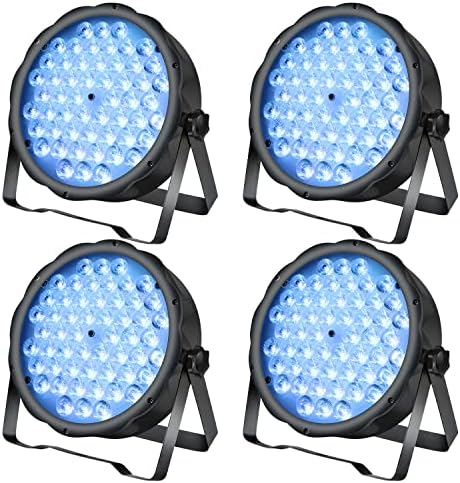BETOPPER LED Par Lights 54 x 1.5W, RGB Stage Lights DMX DJ Lighting Sound Activated with Stand, Strobe Light & Wash Par Lighting DMX for Parties, Church, Wedding, Bars, 4 Pack by BetopperDirect