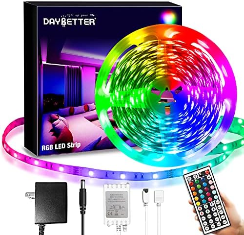 DAYBETTER SMD 5050 Remote Control Led Strip Lights 20ft, RGB Color Changing Led Strip with Remote Control for Room, Bedroom, Suitable for Home Decor, Living Room, Kitchen, Home Party Decoration, 24V by DAYBETTER