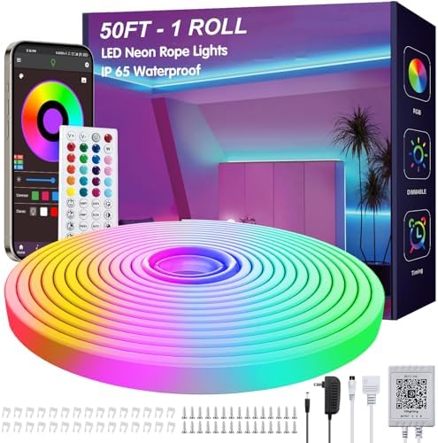 Ledagic 50ft RGB Led Neon Rope Lights, Remote App Control Led Rope Lights by Ledagic
