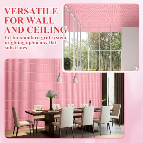 Nuanchu 32 Pcs 3D Wall Panels, 12"x12" PVC Fluted Tiles, Pink - Image 6