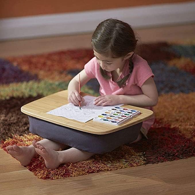 Yogibo Traybo 2.0 Lap Desk, Bamboo Top Lap Desk With Pillow for Laptop Built in Slot for Tablet or Phone, Lap Pad for Working, Reading, Writing, Lap Board, Turquoise - Image 4