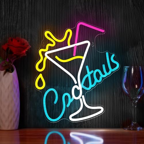 Cocktail Neon Sign Bar Neon Light Wall Decor Home Bar Party Lounge Decor by Mvorixa