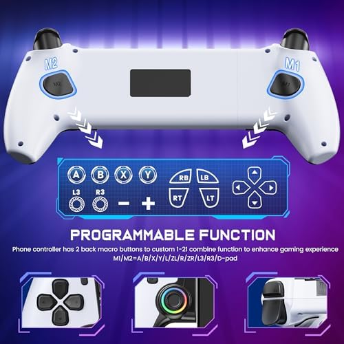 KICKDOT Wireless Phone Controller for iPhone/Android/iPad mini with Hall Joystick, LED Mobile Gaming Controller for iOS Support Xbox Cloud, Steam Link, GeForce Now, Arcade,Call of Duty, Roblox - Image 5