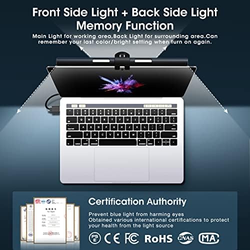 Monitor Light Bar,OOWOLF Screen Light Bar for Laptop,Keyboard light,CRI≥95 Desk Lamp for Eye-Caring,No Glare,Dual Light,Filter Blue-Light,3-Color Mode,Memory Dimming,Computer Lamp for Desk/Office/Home - Image 4