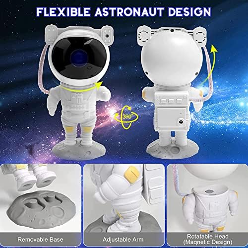 Kids Astronaut Star Projector Night Light - Galaxy Space Lamp with Remote, 8 Nebula Effects, Timer, 360° Rotating Head, Cool Room Decor, Birthday Christmas Gift for Children Teens - Image 3