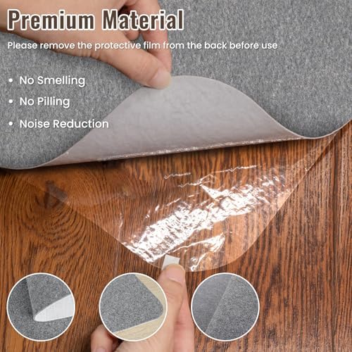 Sycoodeal Office Chair Mat for Hardwood Floor,Slip Resistant Floor Mat for Office Computer Gaming Chair,Heavy Duty Floor Protector for Rolling Chairs,Easy to Clean,Grey(48"x55") - Image 3