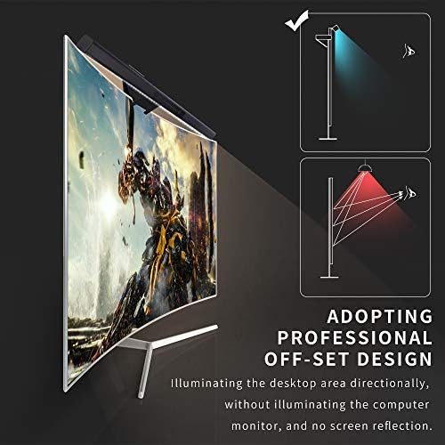 Computer Monitor Light Bar, Screen Light Bar e-Reading LED Task Lamp, Gaming Lights, Touch Stepless Dimming, 3 Color Temperature,USB Powered Monitor Lamps for Desk/Office/Home - Image 4