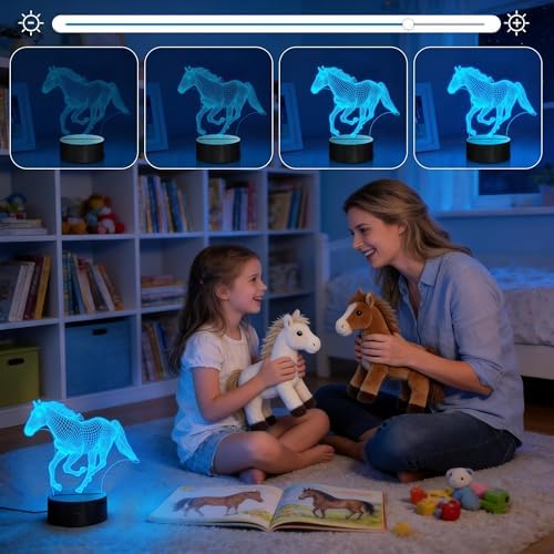 Attivolife Horse Night Light for Kids, 3D Illusion Optical LED Lamp with Remote Control +16 Color Changing, Animal Room Decor Bedside Lamp, Unique Birthday Gifts for Horse Lovers Girls Women - Image 4