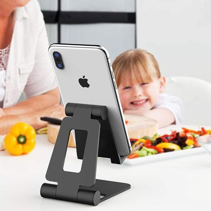 MEIZHEN Multi-Angle Adjustable Metal Stand Nintendo Switch Playstand Tablet Stand Phone Holder Dock for Desk Universal Rotatable Foldable,Fits All Smartphone iPad and Tablets 4-10'' Devices- Black - Image 2