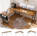 Pamray 64.5 Inch Reversible L Shaped Gaming Desk Large Corner Computer Desk with Storage Bag Home Office Table for Writing Study Vintage by PAMRAY