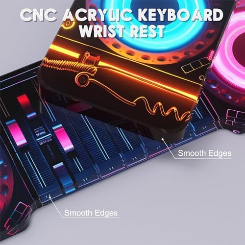 Punk Acrylic Keyboard Wrist Rest - Compact 60% Keyboard- Mechanical Keyboards Ergonomic Palm Rest for Computer Keyboard,Anti-Slip Base,Wrist Pad for Laptop,Office & Home-Easy Typing - Image 6