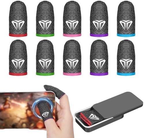Qianyu 10 Pack Mobile Phone Gaming Finger Sleeves with Case Thumb Sleeve by Unknown