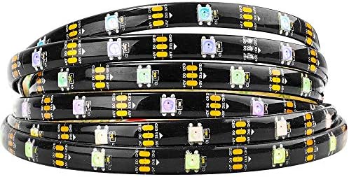BTF-LIGHTING WS2812B IC RGB LED Strip,UL Listed,Pure Gold Wires,DC5V 16.4FT 150LED 5050SMD,Individually Addressable,Flexible for DIY Chasing Full Color Project,3M Tape,IP65(No Adapter or Controller) by BTF-LIGHTING