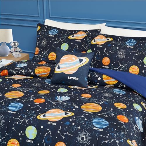 Boys Full Size Bedding Set -4 Pieces Space Bedding Full Size Comforter Sets - Image 3