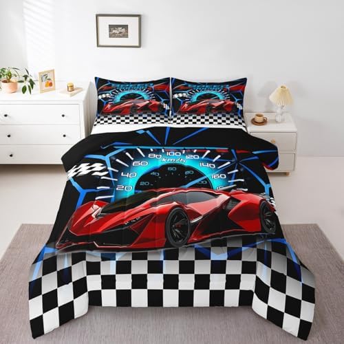 Feelyou Sports Car Comforter Set Full Size for Kids Boys Girls Bedding Set - Image 6
