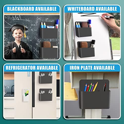 noonebutyou 4-in-1 Magnetic Marker Holder - Dry Erase Marker, Pen Holder, Wall Mount, Self-Adhesive for Whiteboard, Fridge, Home Office, School (Black) - Image 4