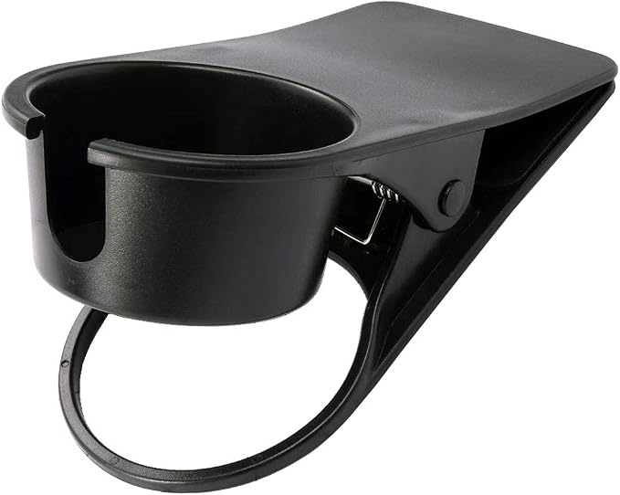 Drink Cup Holder Clip - Home Office Table Desk Side Huge Clip Water Drink Beverage Soda Coffee Mug Holder Cup Saucer Clip Design (New Black) - Image 2