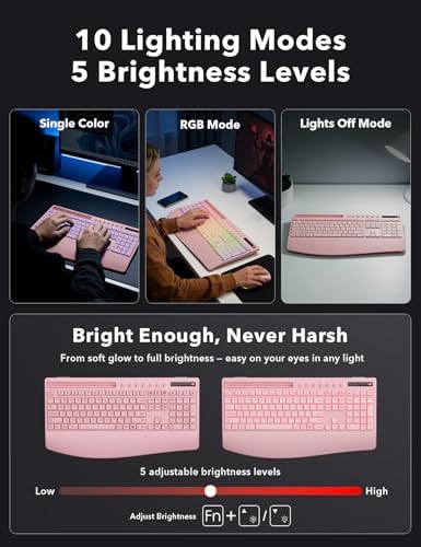 Trueque Wireless Keyboard and Mouse Combo, 4000mAh Battery, Wrist Rest - Image 4