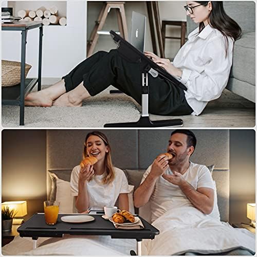 Laptop Desk for Bed, Lap Desks Trays with Double Storage Drawers, Adjustable Premium Leather Laptop Stand with Extra Drawstring Bag, Foldable Lap Table for Eating, Working, Writing and Drawing - Image 6