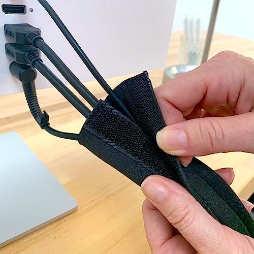 Hook and Loop Cable Sleeve by Wrap-It Storage - 48" x 4.5" (2-Pack) Black - Image 4