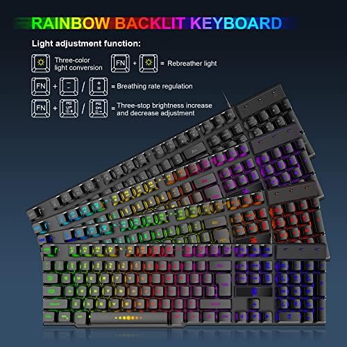 DGG Gaming Keyboard and Mouse, Headphones, Mouse pad Combo for PC Gamers - Image 3