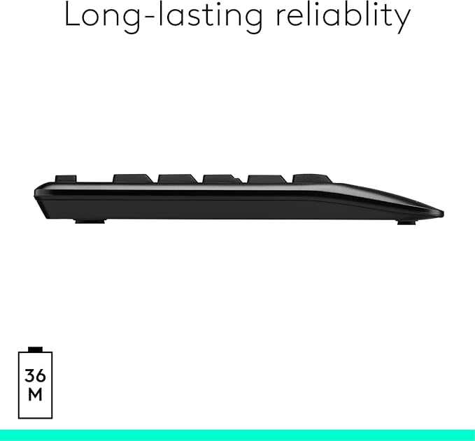 Logitech MK345 Wireless Keyboard and Mouse Combo | Palm Rest | 2.4 GHz | USB Receiver | Black - Image 5