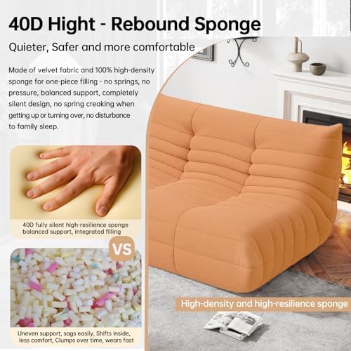 WHGBJA Loveseat Bean Bag Chair for Adults, Comfy Beanbag with Memory Foam | Floor Sofa Chair for Gaming, Reading, Bedroom, Living Room, Boneless, Ergonomic - Image 4