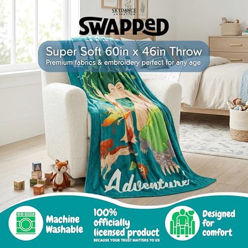 Swapped Movie Kids Throw Blanket, 46 in x 60 in, Soft Cozy Decorative Blanket for Couch, Bed, or Gaming Room (Officially Licensed Product) by Franco - Image 2