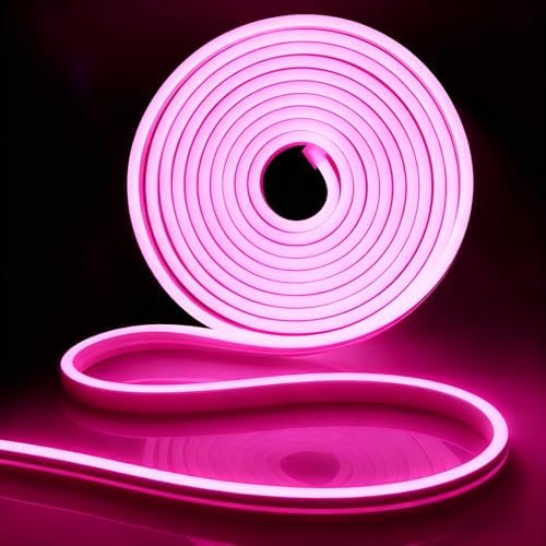 iNextStation 16.4FT DC12V LED Strip Lights Pink Neon Rope Lights (No Plug) by inextstation