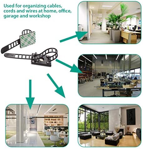 200 Pieces Cable Management Desk Wire Organizer Cable Ties Zip Ties Adhesive Cord Clips Cord Keeper Desk Wire Management - Image 4
