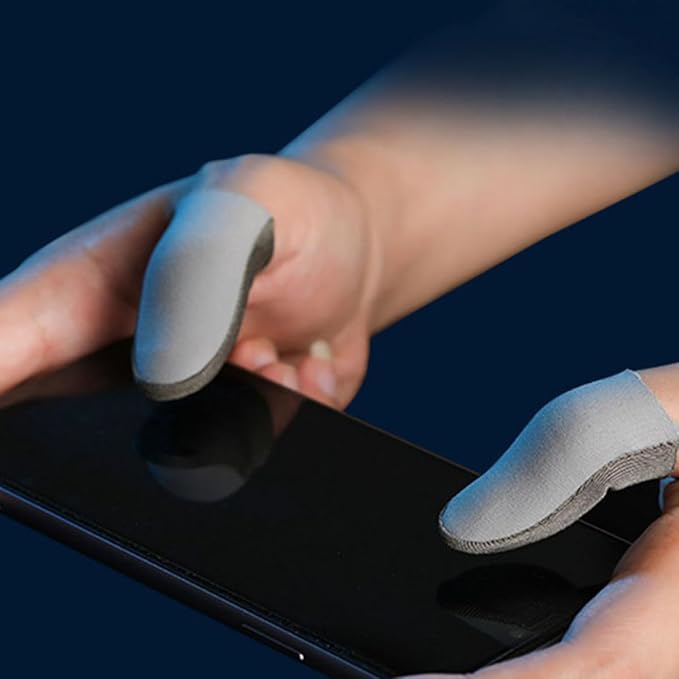 jojofuny 2 Pairs Breathable Silver Fiber Gaming Finger Sleeve with Anti-Sweat and Portable Features, Finger Covers for Gaming, for Playing Games, Set - Image 9