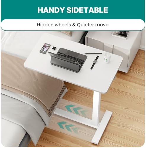 OLIXIS Bedside Table, Mobile Standing Desk, Bed Table for Apartment - Image 5
