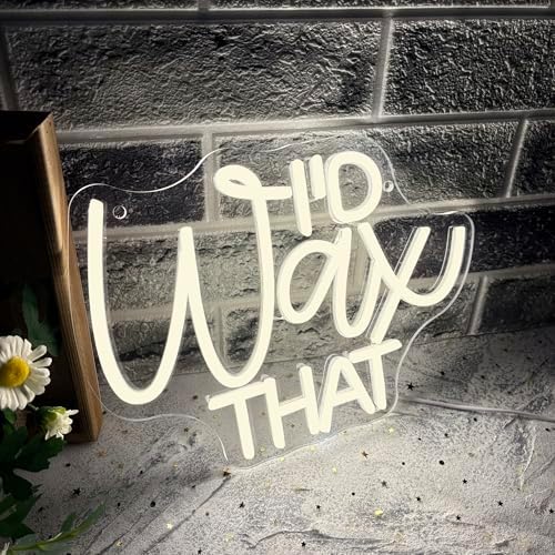 Mutank I'D Wax That Neon Sign, Beauty Salon Salonneon Neon Light USB Powered LED Dimmable, for Waxing Studio Skincare Hydrotherapy Professional Salon Beauty Studio Sign, Beautician Gift(12.9 * 8.6In) - Image 2