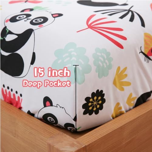 JSD Panda Flower Kids Full Sheet Set 4 Piece - Image 4