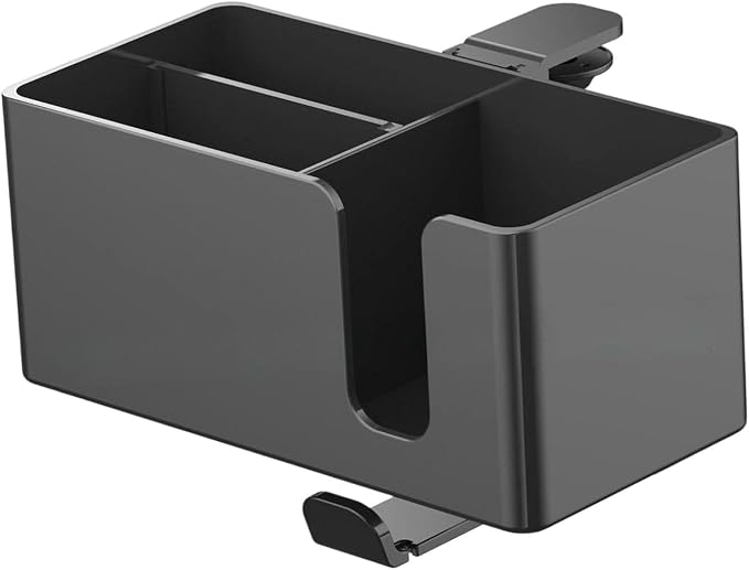 4 in 1 Desk Cup Holder,Desktop Unit Clamp on with Headphone Hanger and Storage Space, Black - Image 7