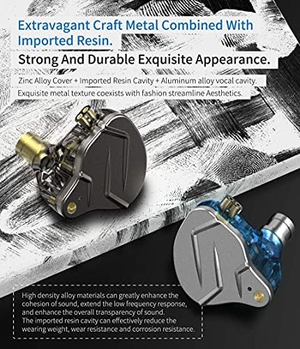 KZ ZSN Pro Dual Drivers 1BA 1DD in Ear Earphones HiFi Power Bass Earbuds Headphones High Clarity Sound Wired Earphones with Detachable Cable for Audiophile Musician - Image 5