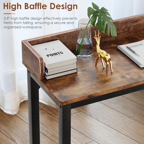 Arlopu Overbed Table with 360° Wheels, Queen Size Mobile Bed Desk, Brown - Image 5