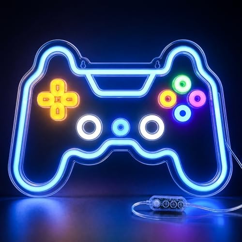 Welltodo Gaming Neon Sign, Motion Sensor Dimmable Gaming LED Lights for Wall Gamer Room Decor, Neon Signs for Boys Bedroom, Cool Gaming Lamp, Perfect Birthday Gifts for Boys Gamers Ideal Party Decoration & for Teen. by WELLTODO