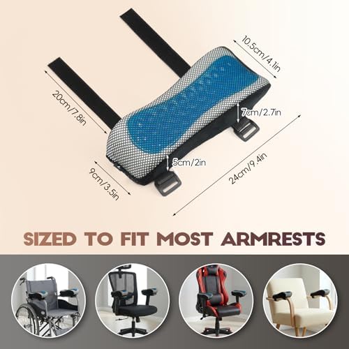 Chair Arm Pads for Office, Wheelchair and Gaming | Memory foam armrest pillows for desk, computer, gaming, office chairs, wheelchairs, and elbow support - Image 5