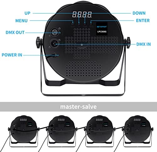 BETOPPER LED Par Lights 54 x 1.5W, RGB Stage Lights DMX DJ Lighting Sound Activated with Stand, Strobe Light & Wash Par Lighting DMX for Parties, Church, Wedding, Bars - Image 6