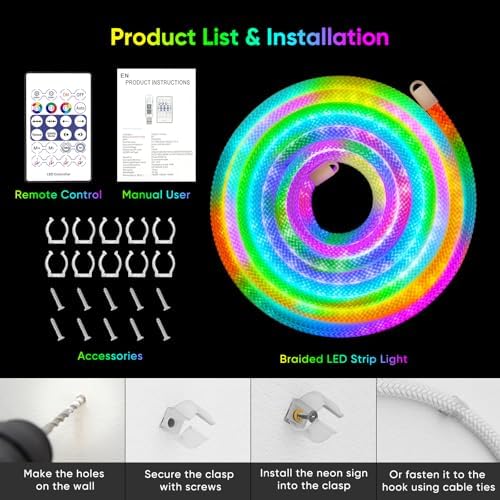 iNextStation 9.84FT LED Strip Lights, 360° Glow Smart IC 5V USB LED Lights - Image 7