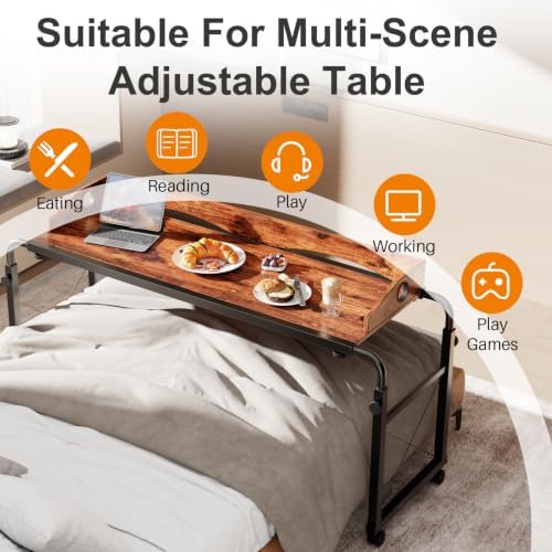 BYMECOST Laptop Desk for Bed, Adjustable Height & Length Laptop Bed Table - Image 3